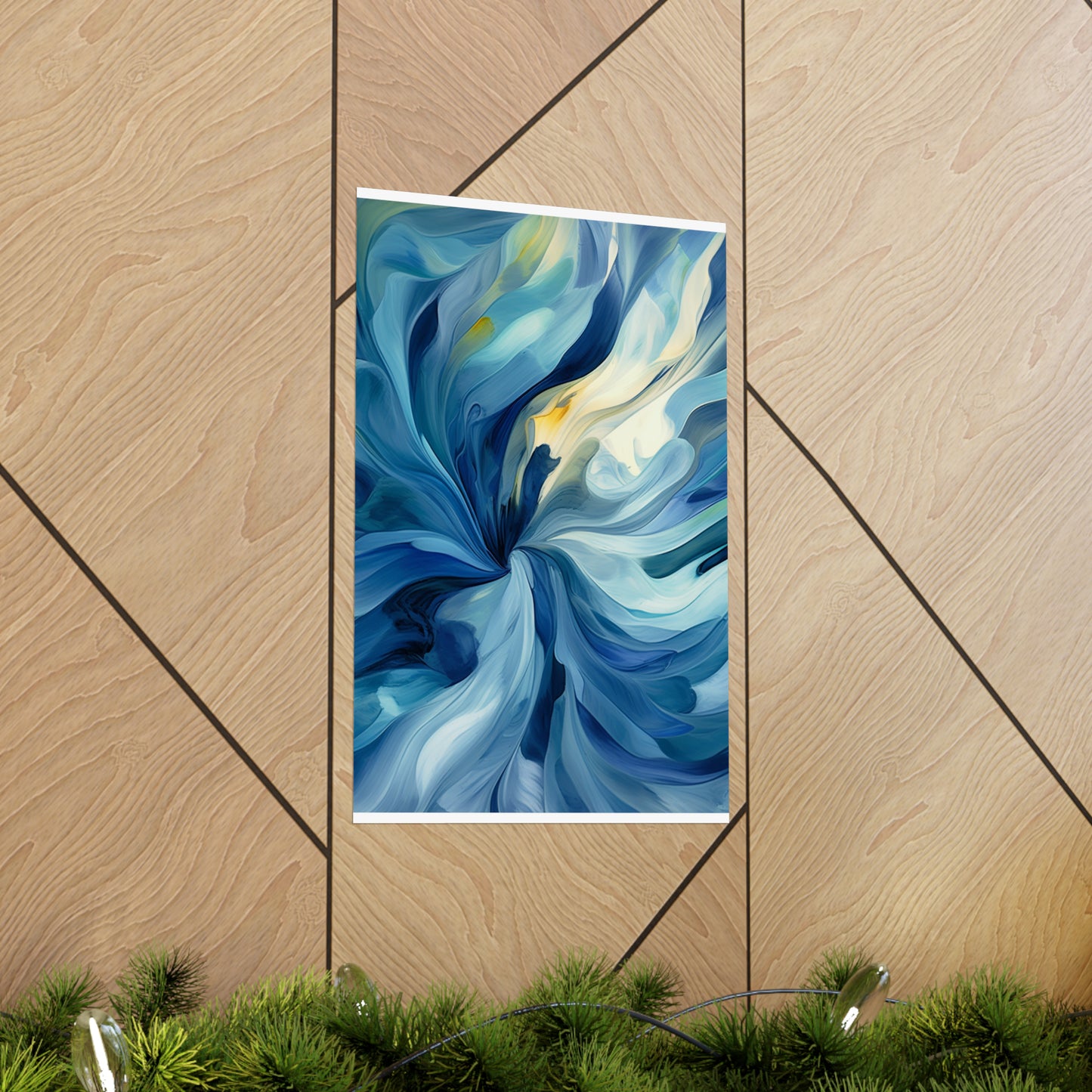 Premium Matte Vertical Posters Blue Tluip Abstract 4