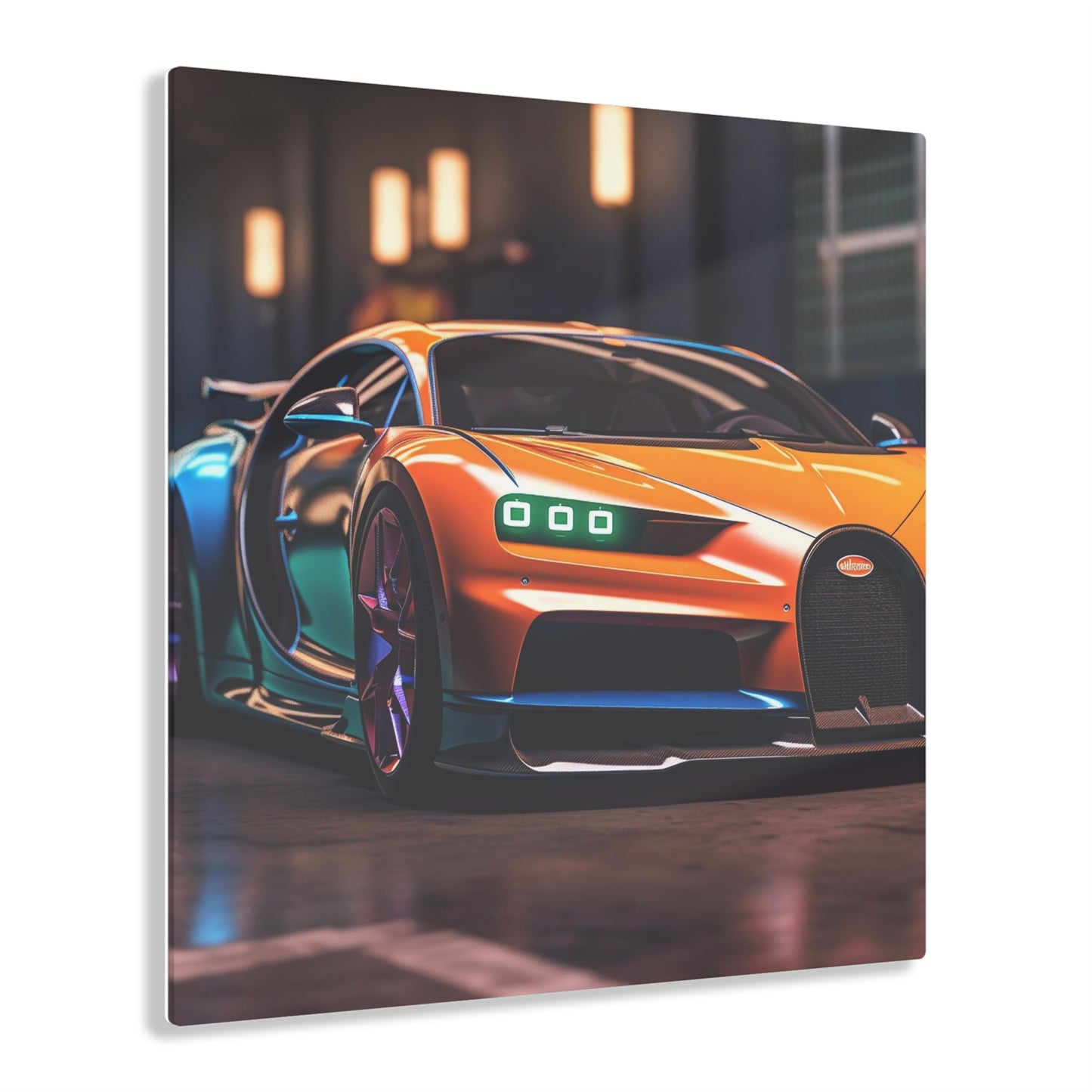 Acrylic Prints Hyper Bugatti Neon Chiron 1