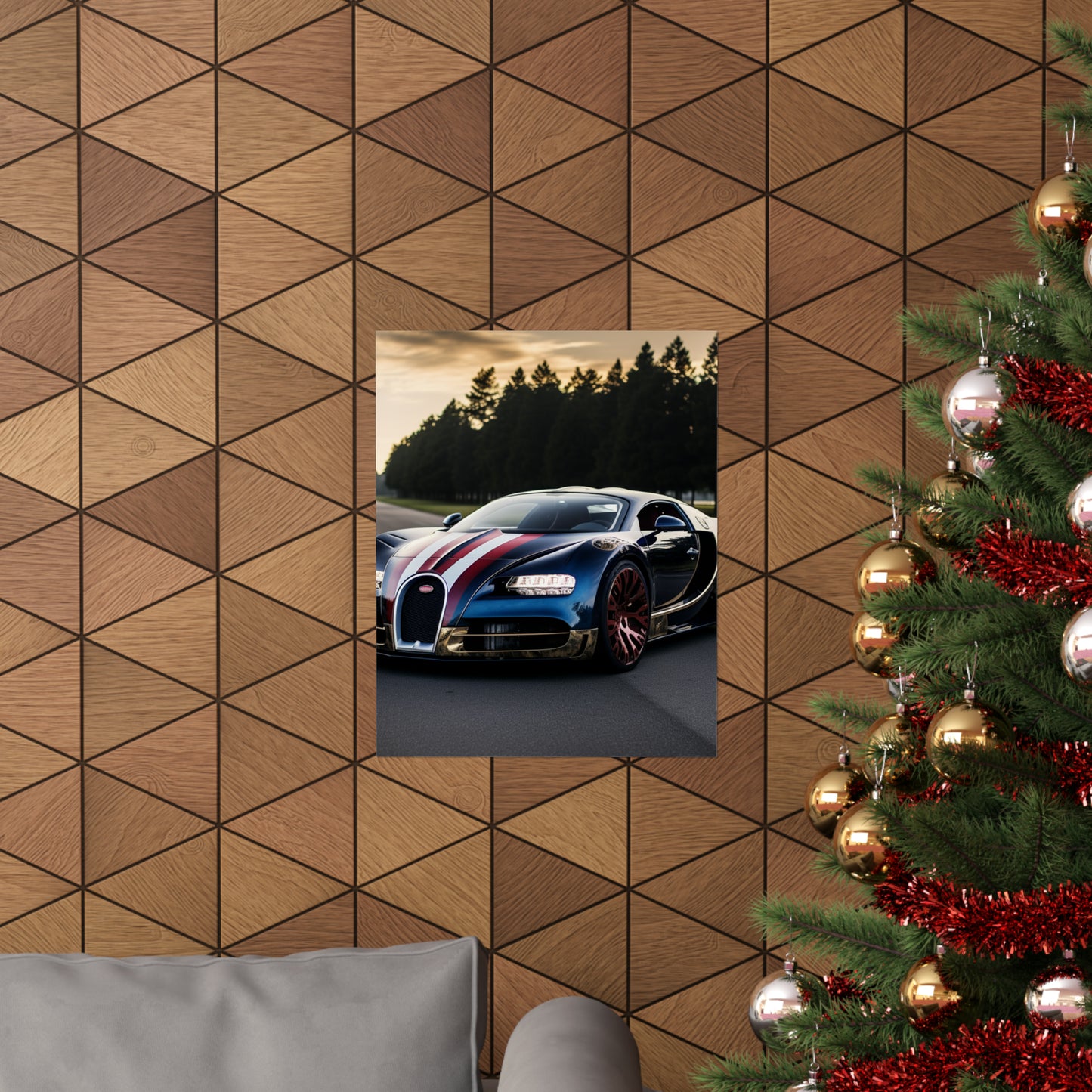 Premium Matte Vertical Posters Bugatti Flag American 1