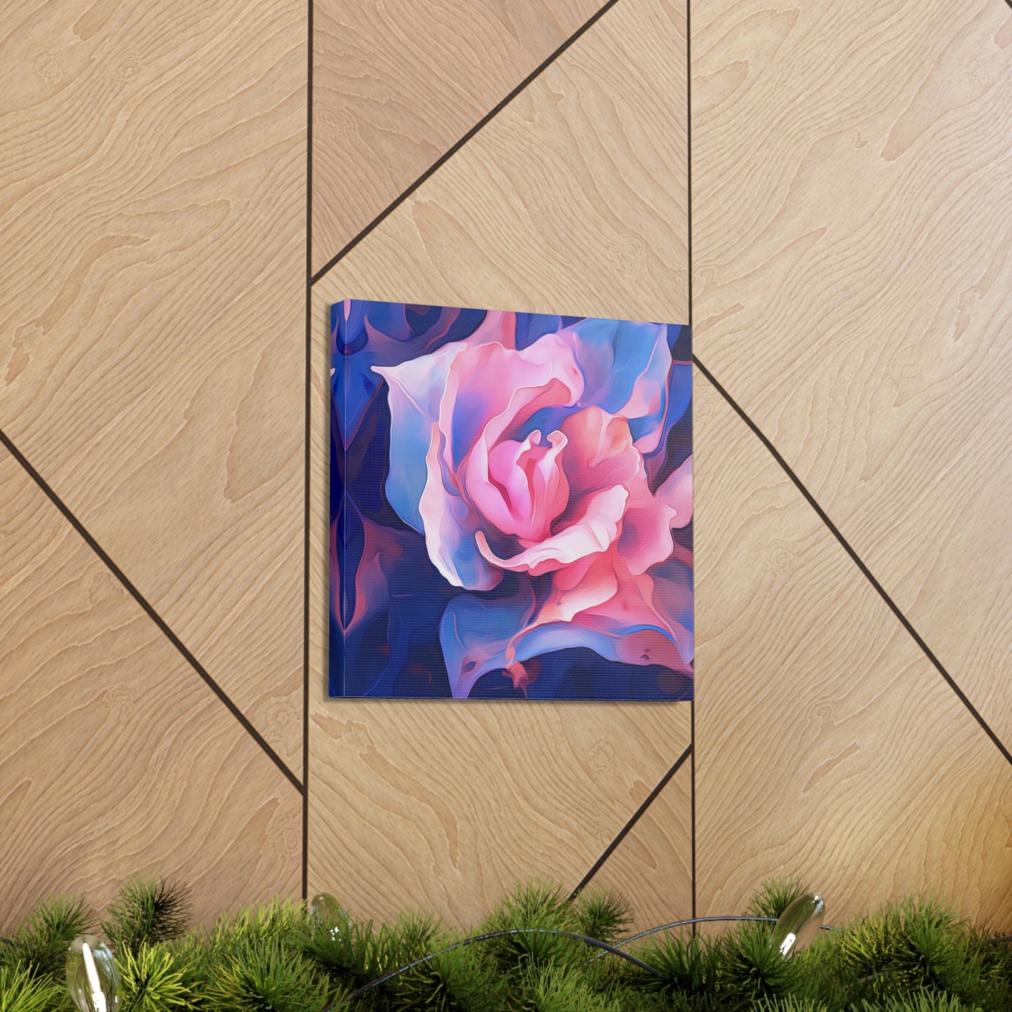 Canvas Gallery Wraps Pink & Blue Tulip Rose 1