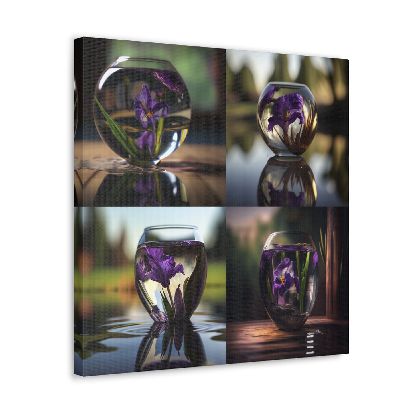 Canvas Gallery Wraps Purple Iris in a vase 5
