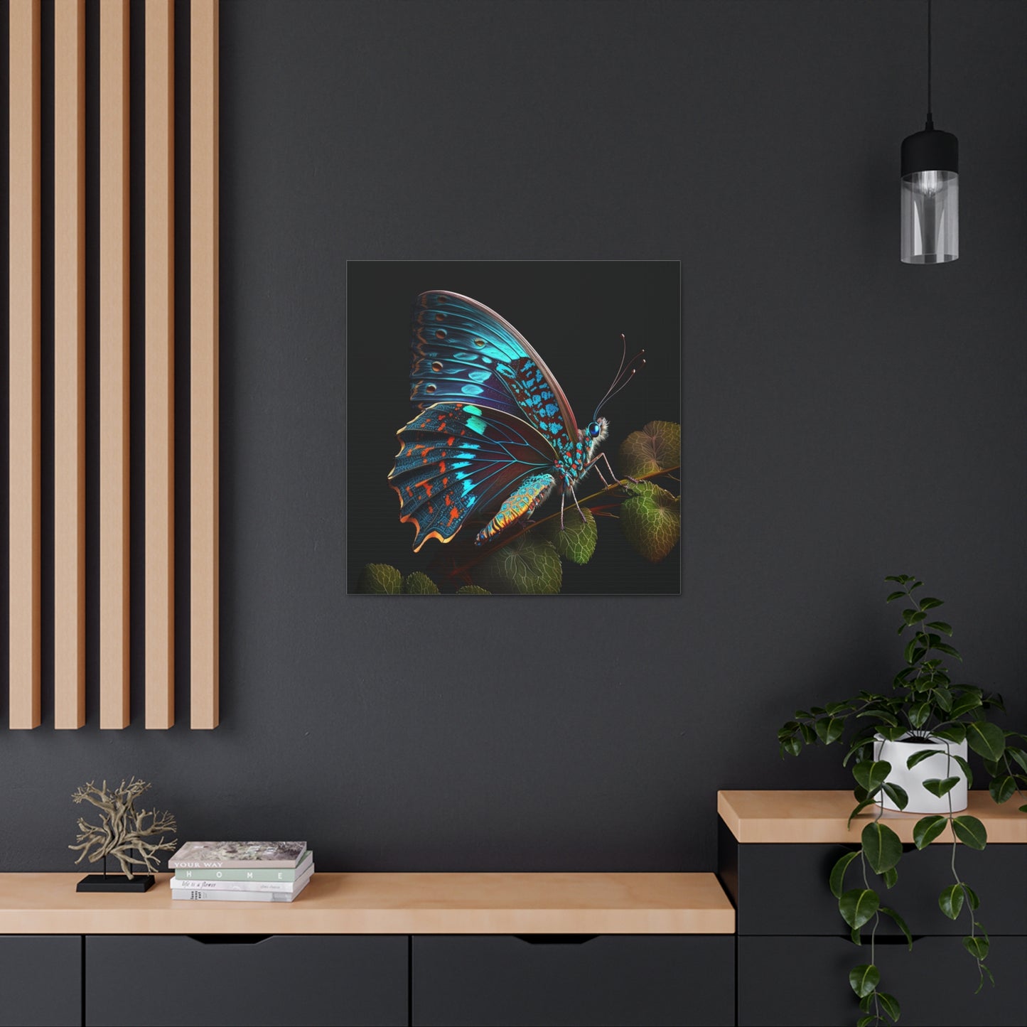 Canvas Gallery Wraps Hue Neon Butterfly 2