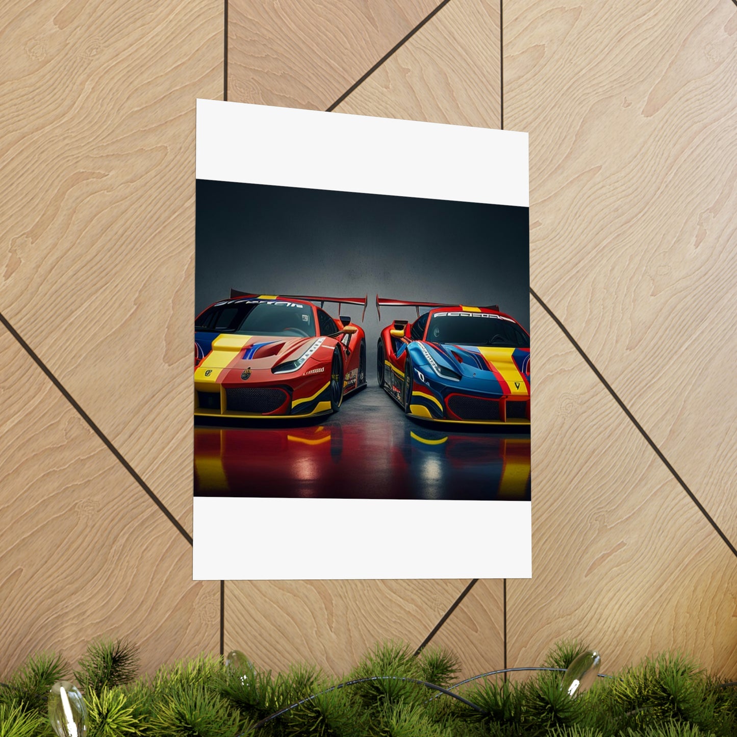 Premium Matte Vertical Posters Ferrari Red Blue 4