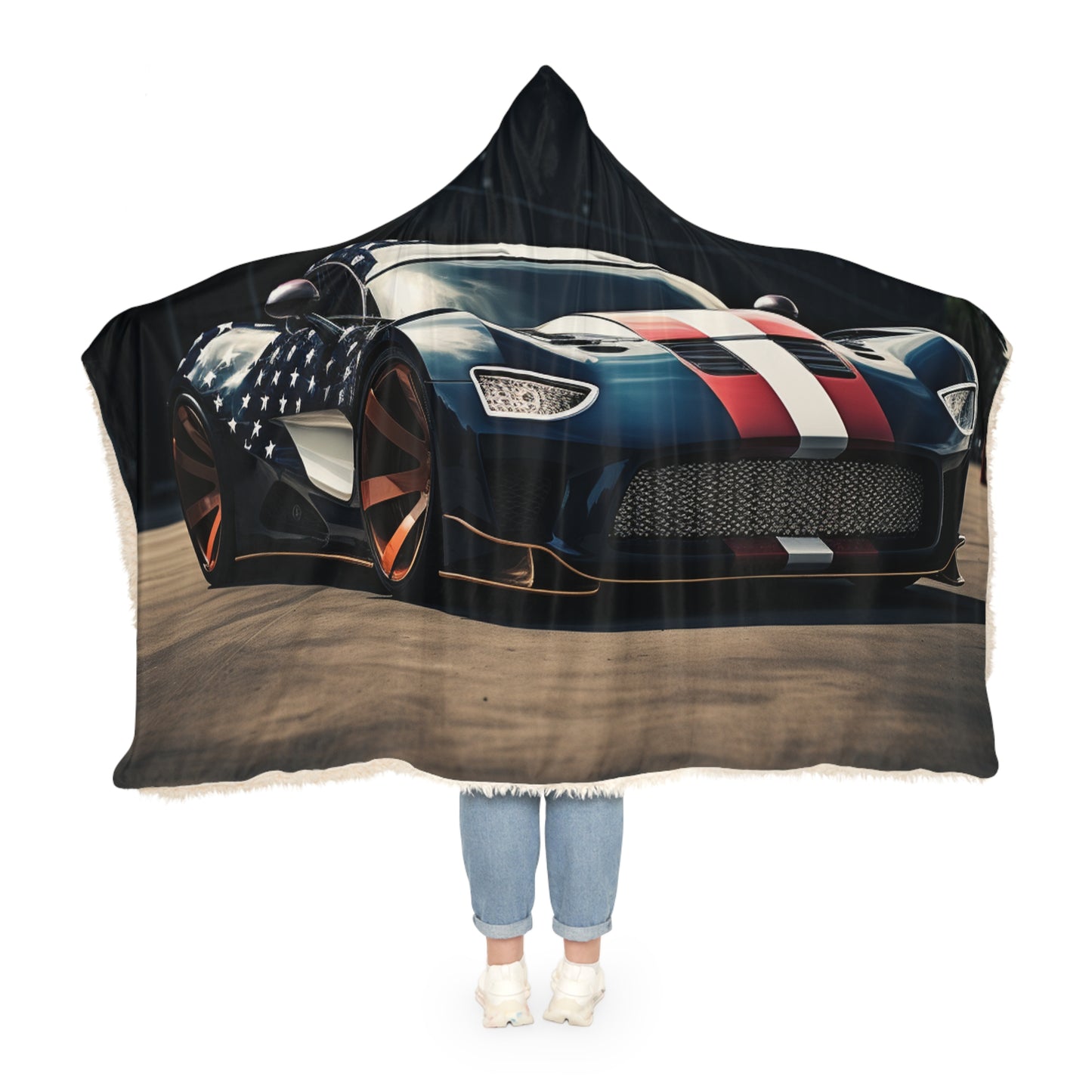 Snuggle Hooded Blanket Bugatti Flag American 2