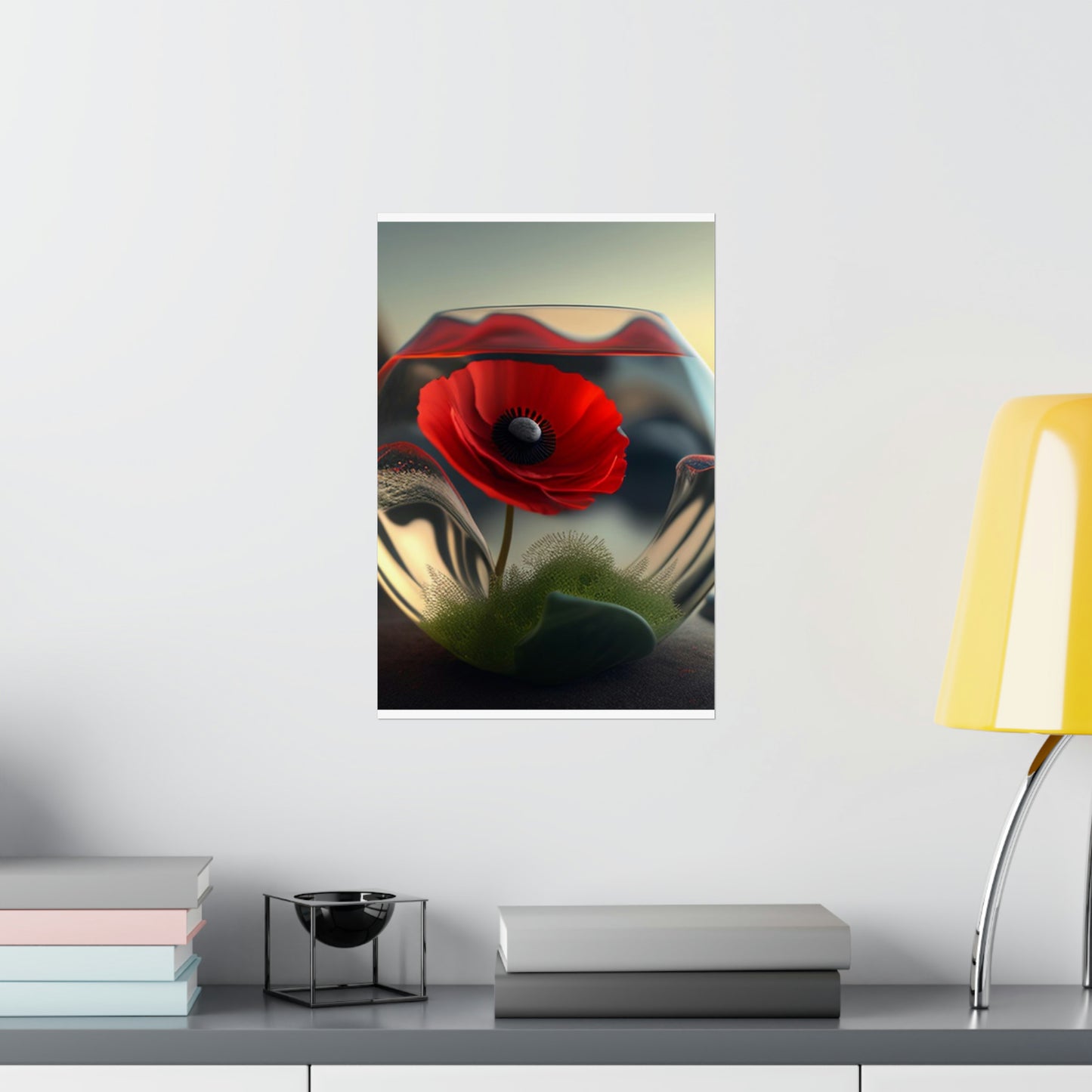 Premium Matte Vertical Posters Red Anemone in a Vase 3