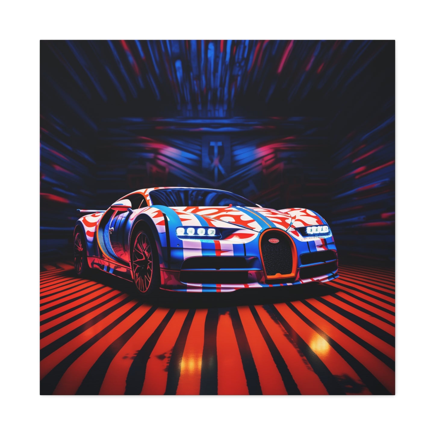 Canvas Gallery Wraps Macro Bugatti American Flag 1