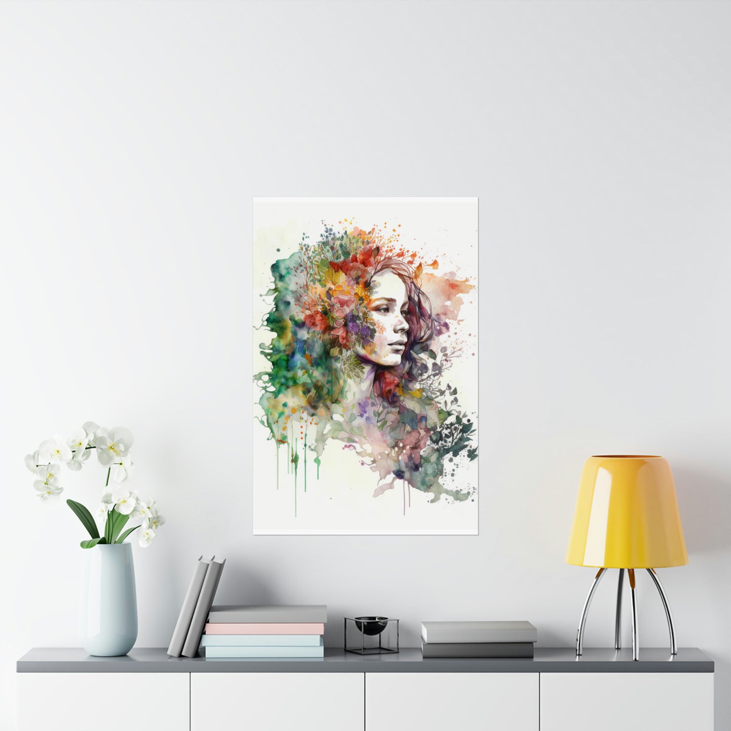 Premium Matte Vertical Posters Mother Nature Bright Spring Colors Realistic Watercolor 3