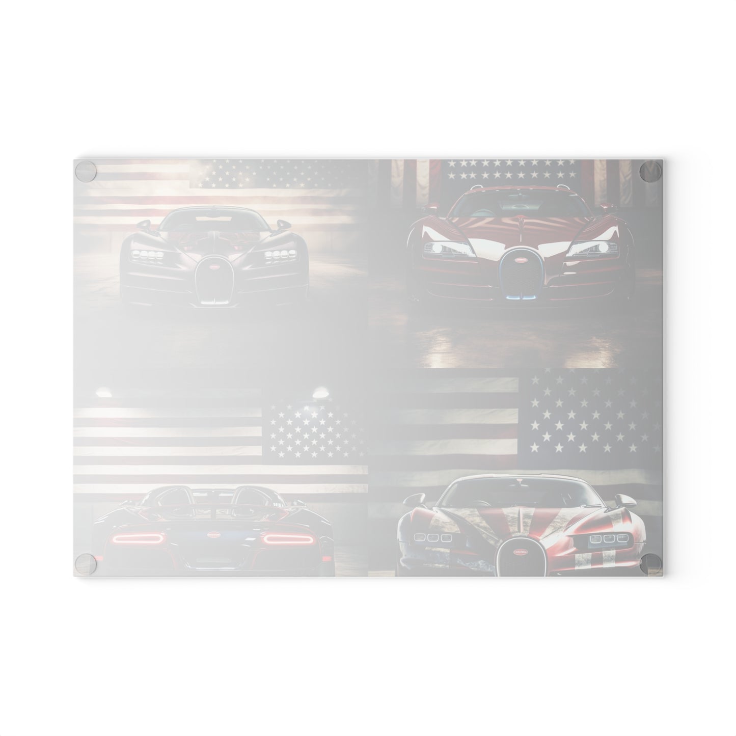 Glass Cutting Board American Flag Background Bugatti 5