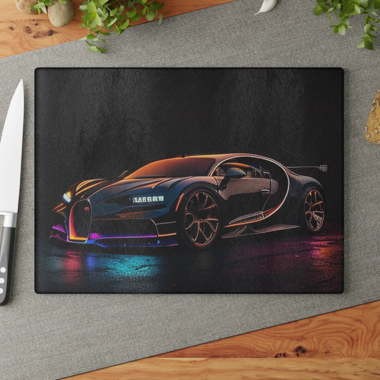 Glass Cutting Board Bugatti Chiron Super 4