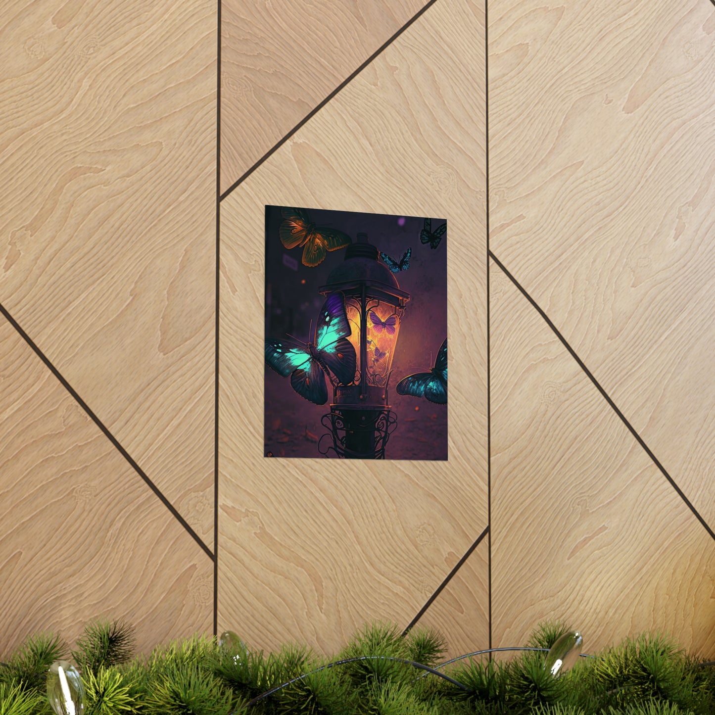 Premium Matte Vertical Posters Street Light Butterfly 4