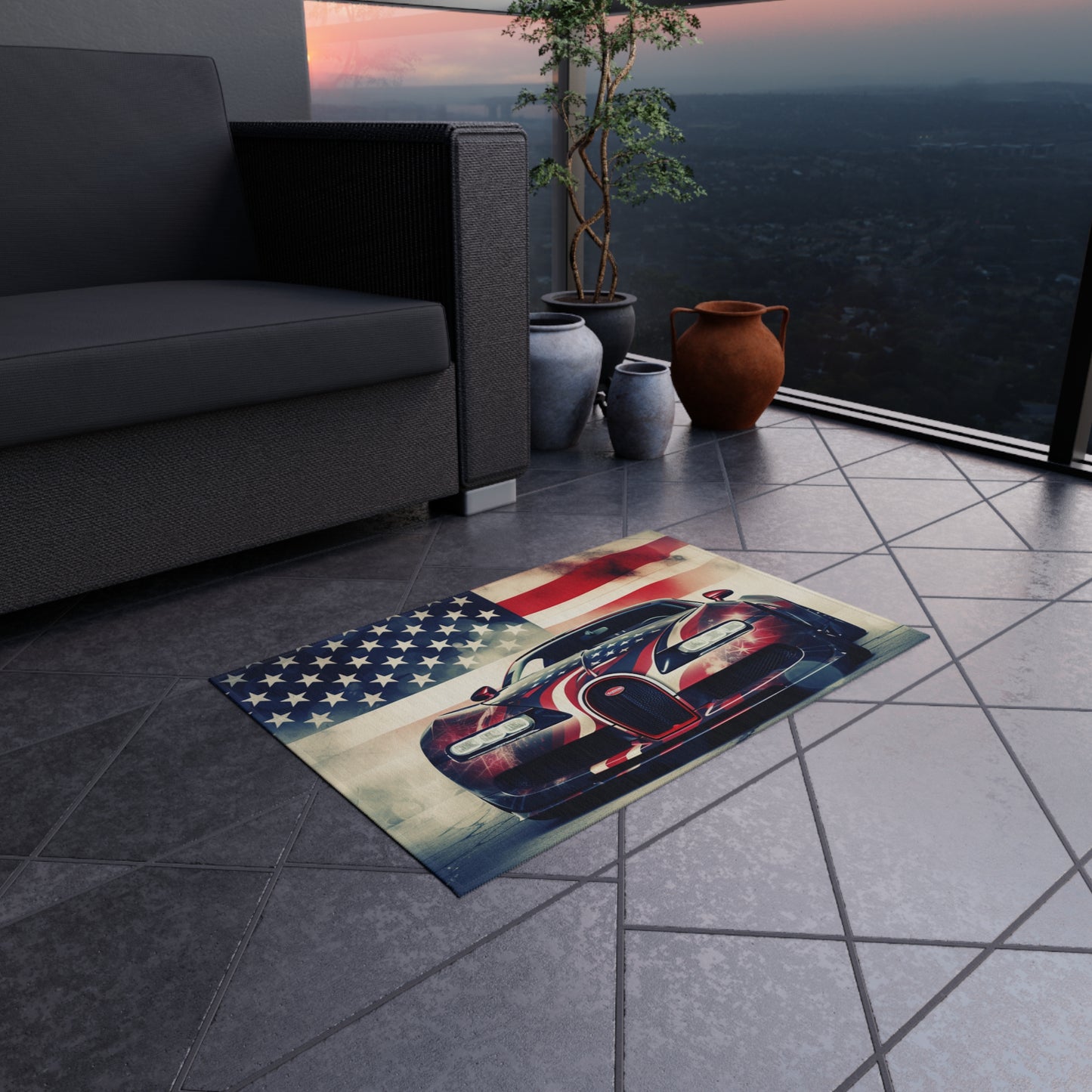 Outdoor Rug  Abstract American Flag Background Bugatti 1