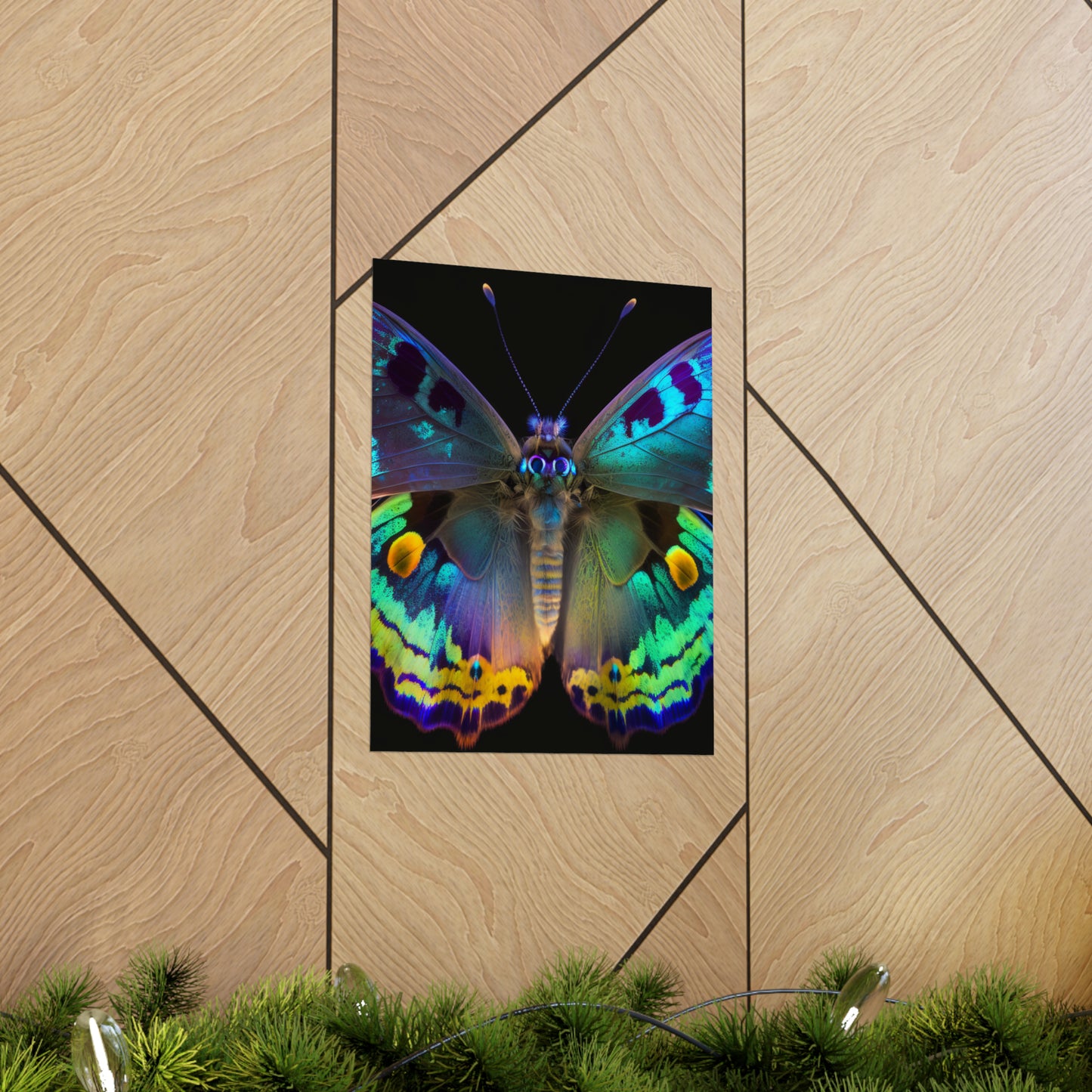 Premium Matte Vertical Posters Neon Hue Butterfly 4