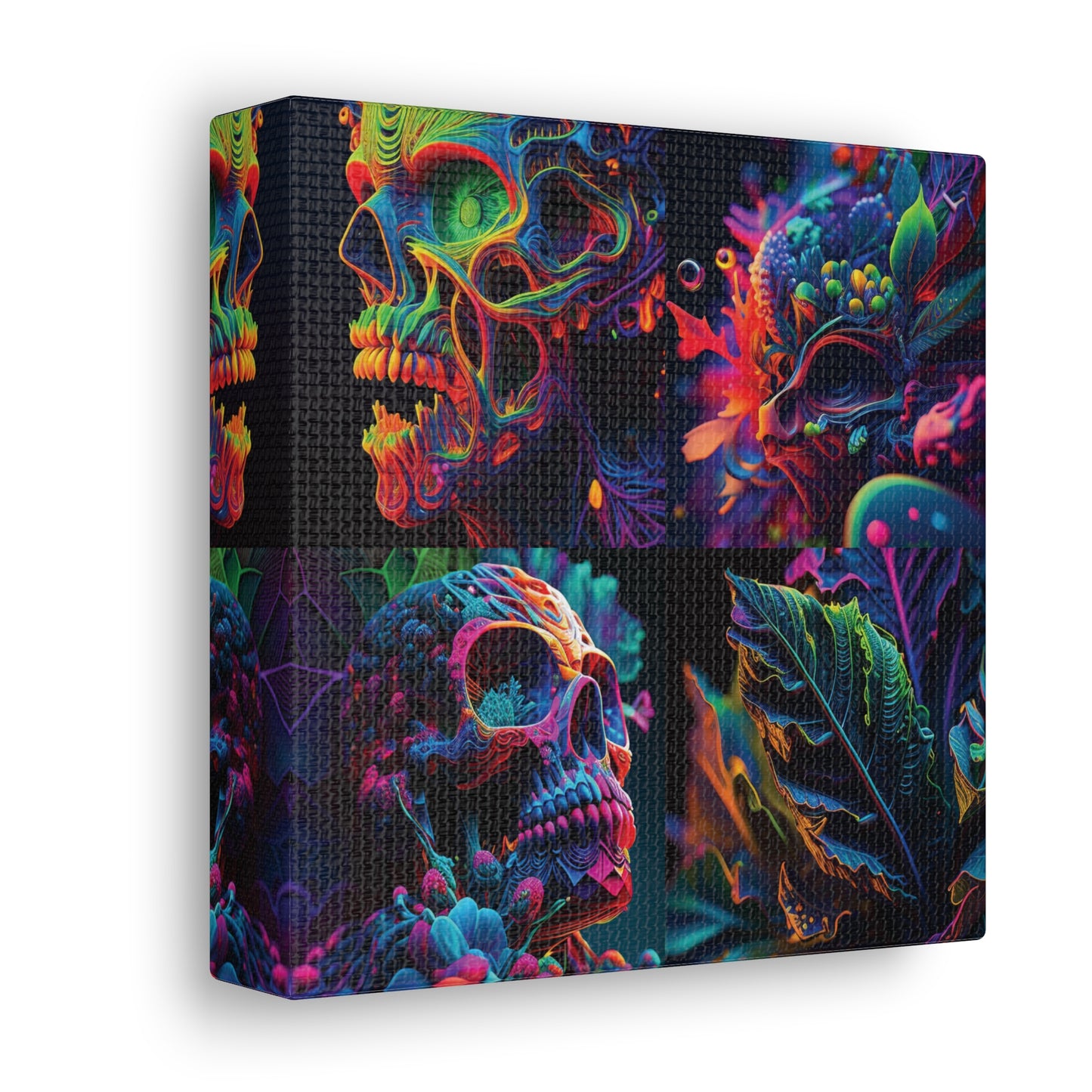 Canvas Gallery Wraps Florescent Skull Death 5