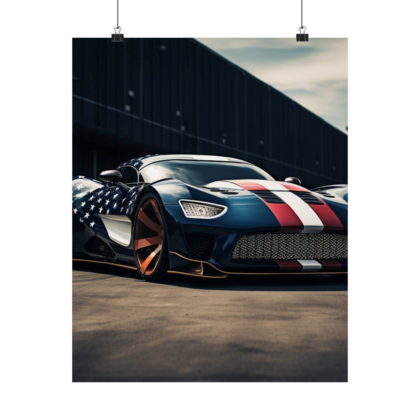 Premium Matte Vertical Posters Bugatti Flag American 2