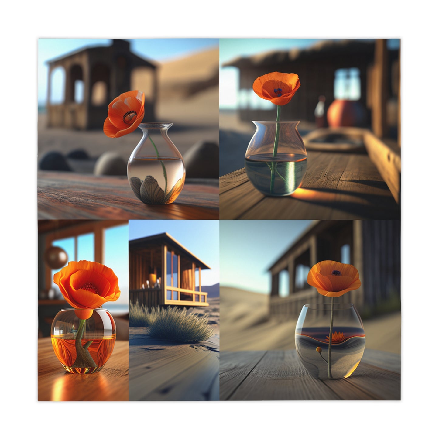 Tablecloth Poppy in a Glass Vase 5