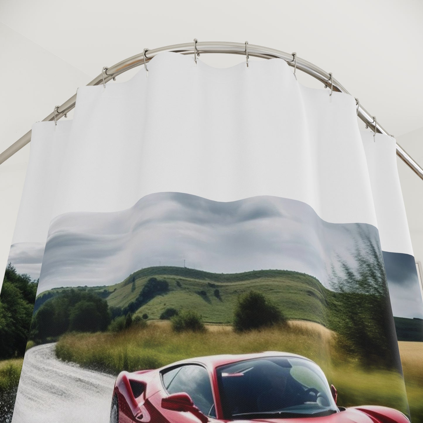 Polyester Shower Curtain Water Ferrari Splash 4