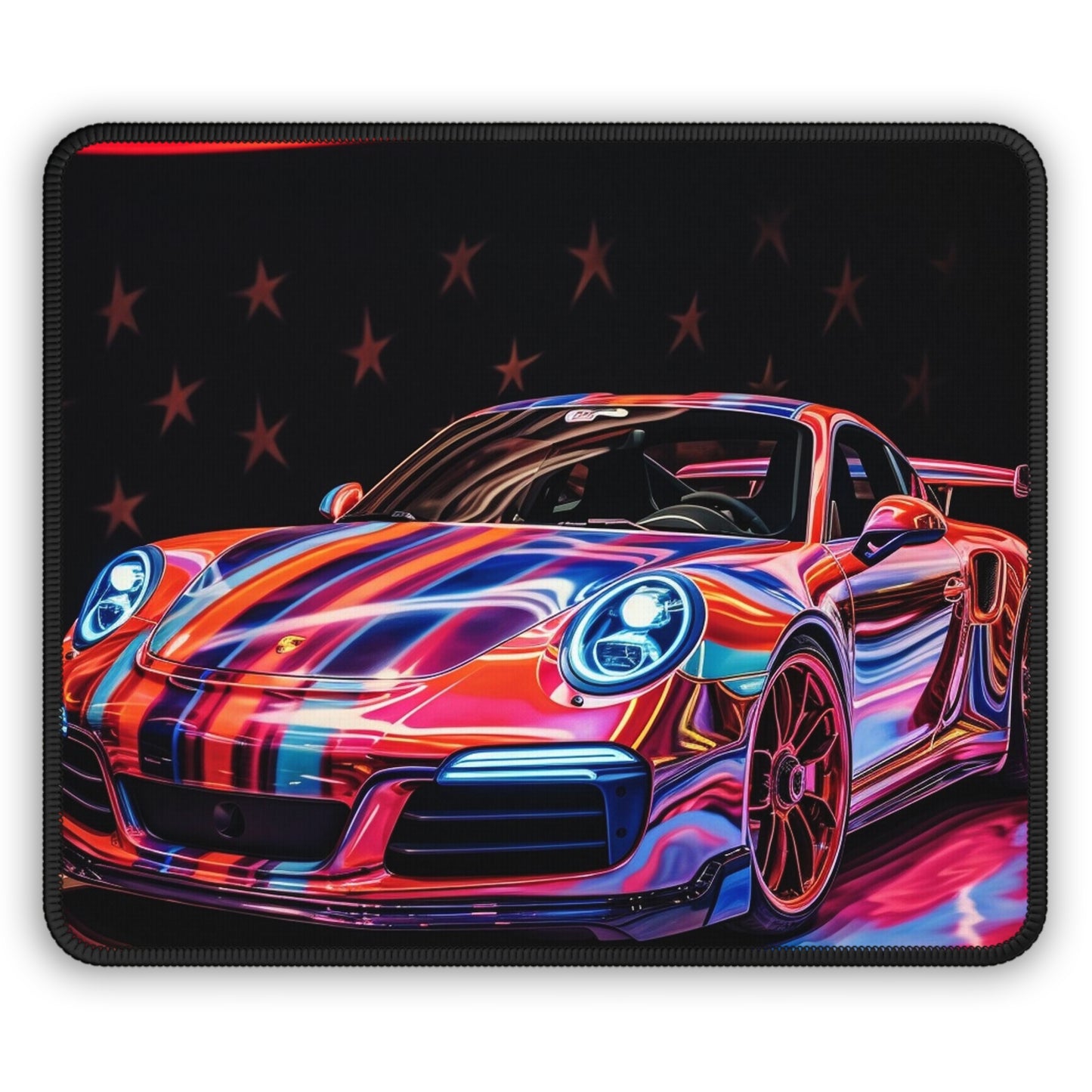 Gaming Mouse Pad  American Flag Colored Porsche 2