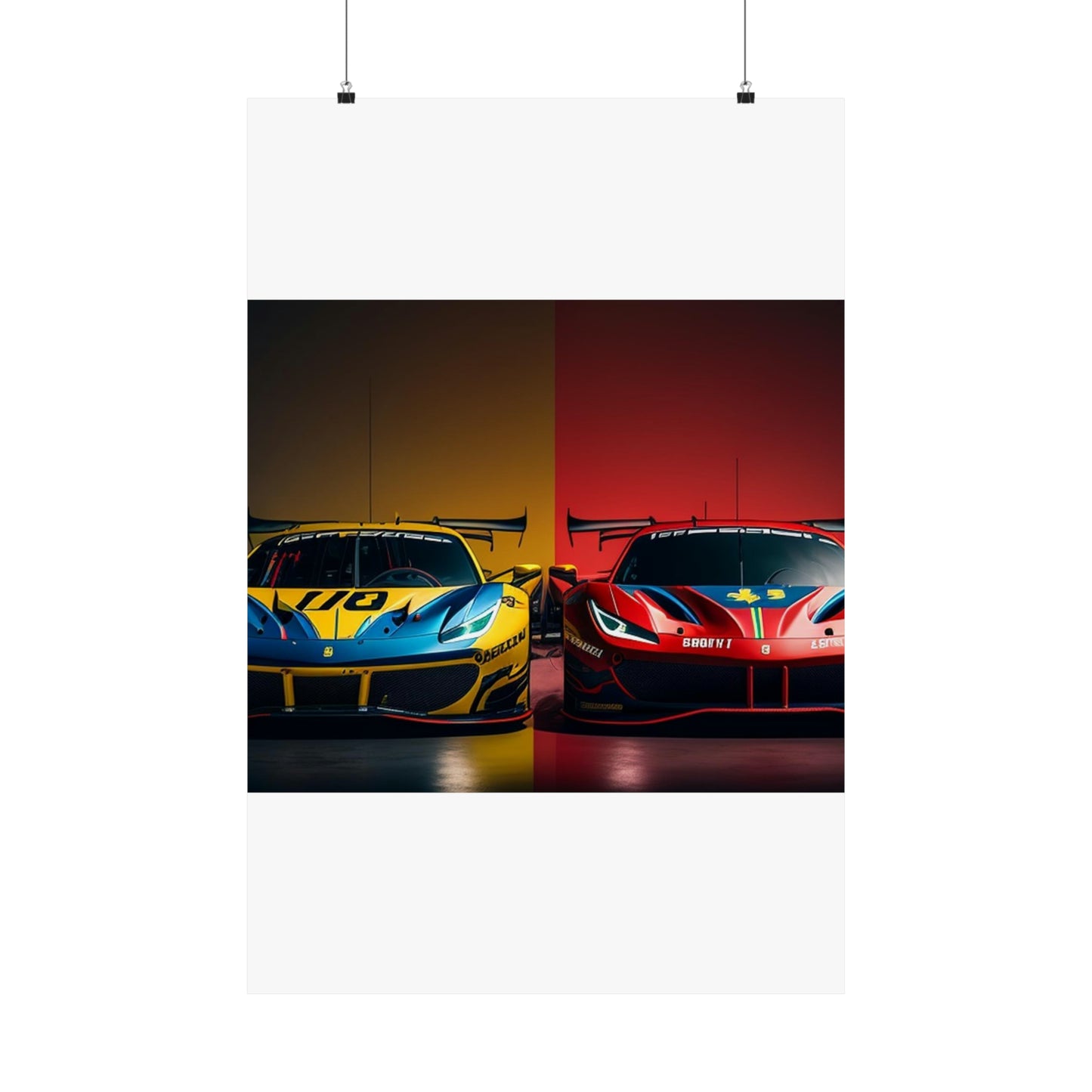 Premium Matte Vertical Posters Ferrari Red Blue 3