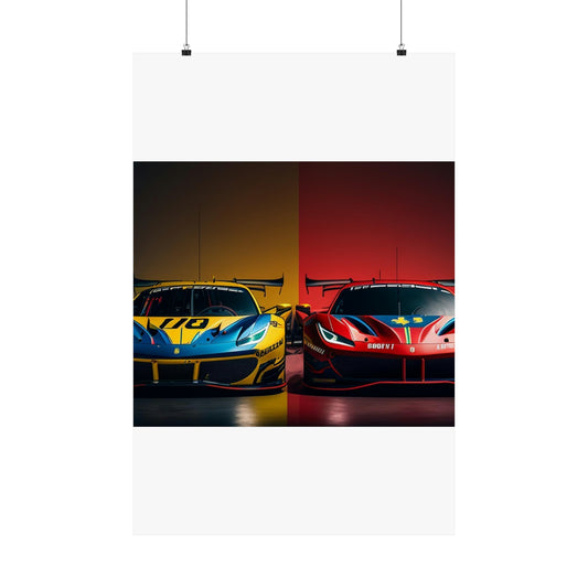 Premium Matte Vertical Posters Ferrari Red Blue 3