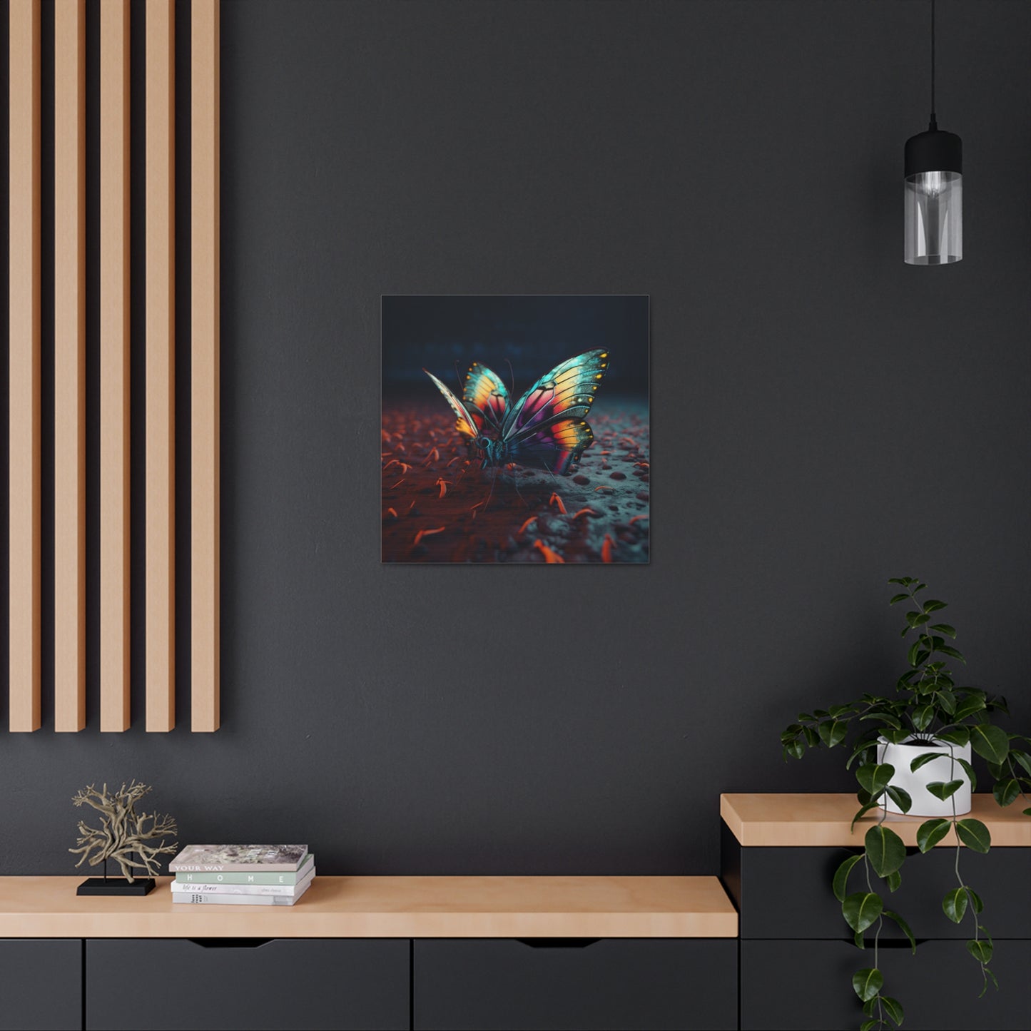 Canvas Gallery Wraps Hyper Colorful Butterfly Macro 1