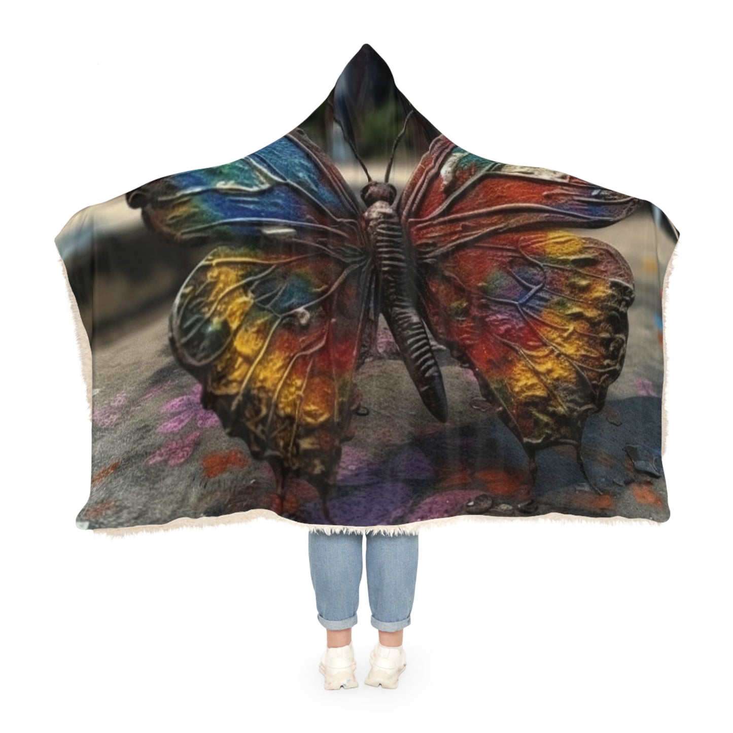 Snuggle Hooded Blanket Liquid Street Butterfly 3