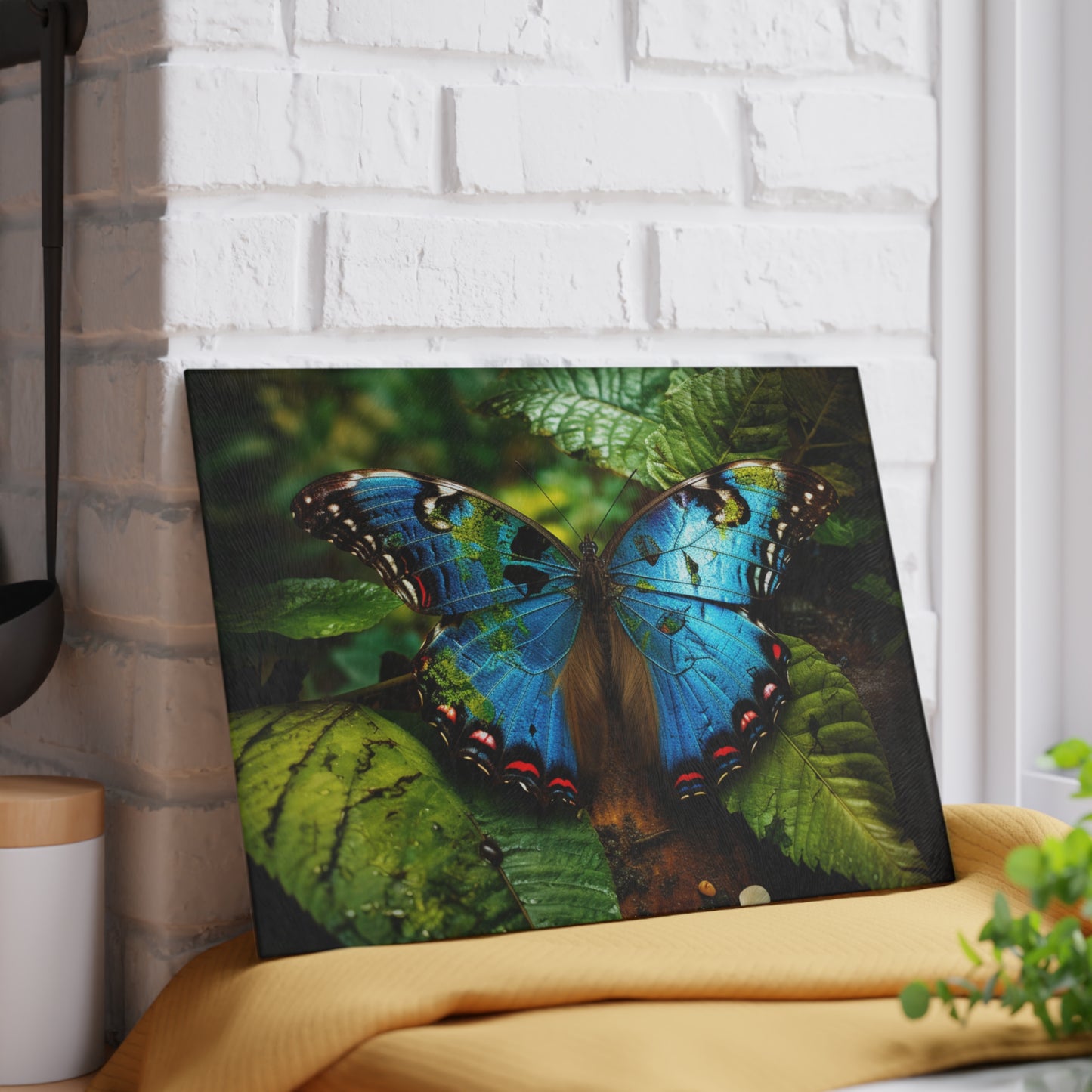 Glass Cutting Board Jungle Butterfly 2