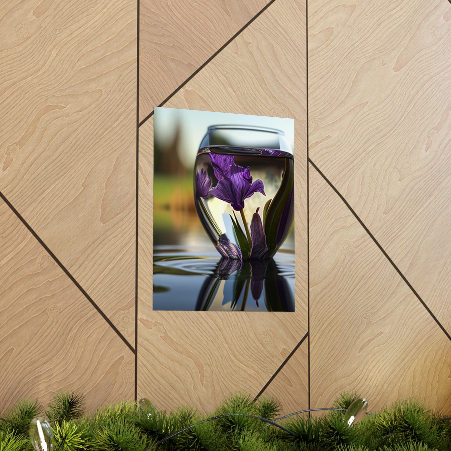 Premium Matte Vertical Posters Purple Iris in a vase 3