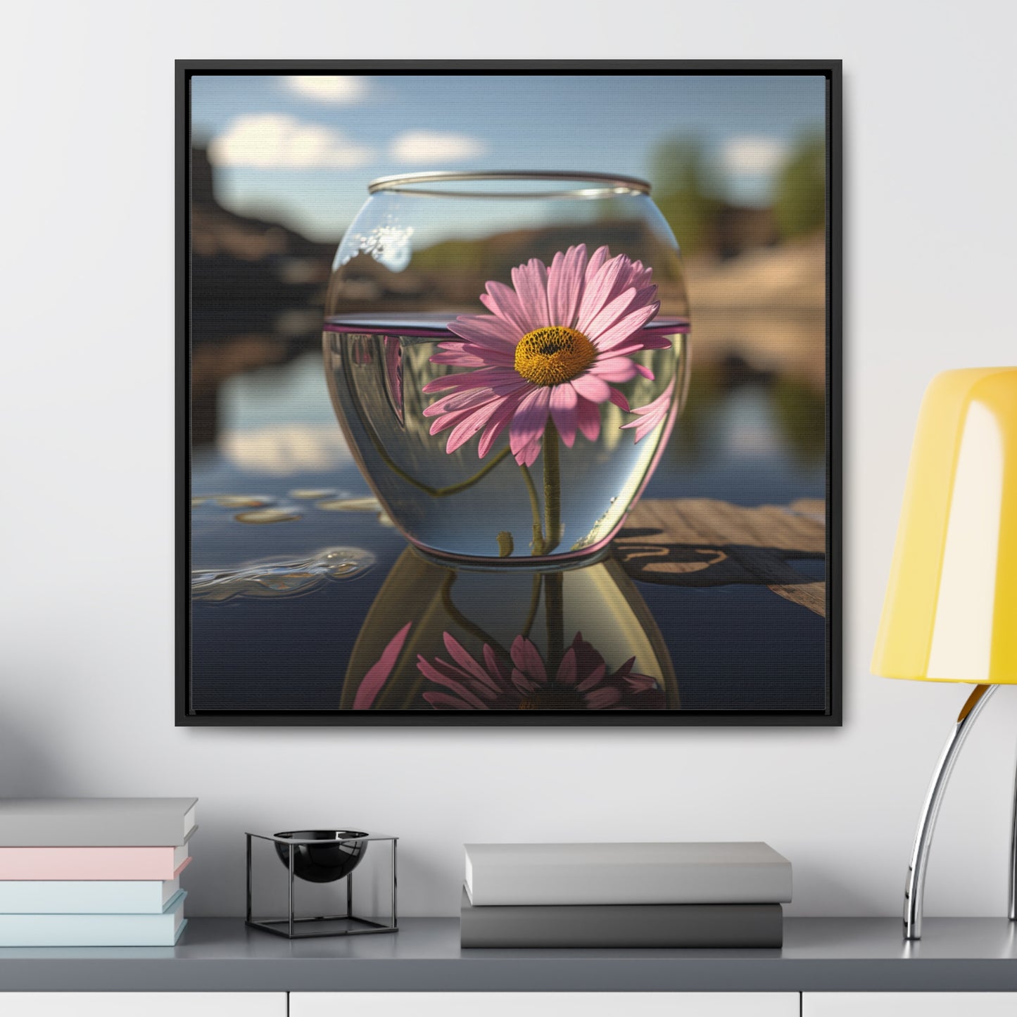 Gallery Canvas Wraps, Square Frame Daisy in a vase 1
