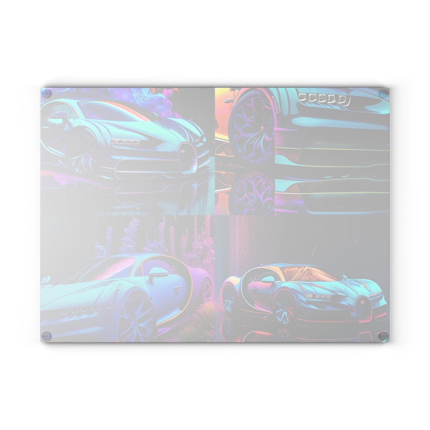 Glass Cutting Board Bugatti Neon Chiron 5