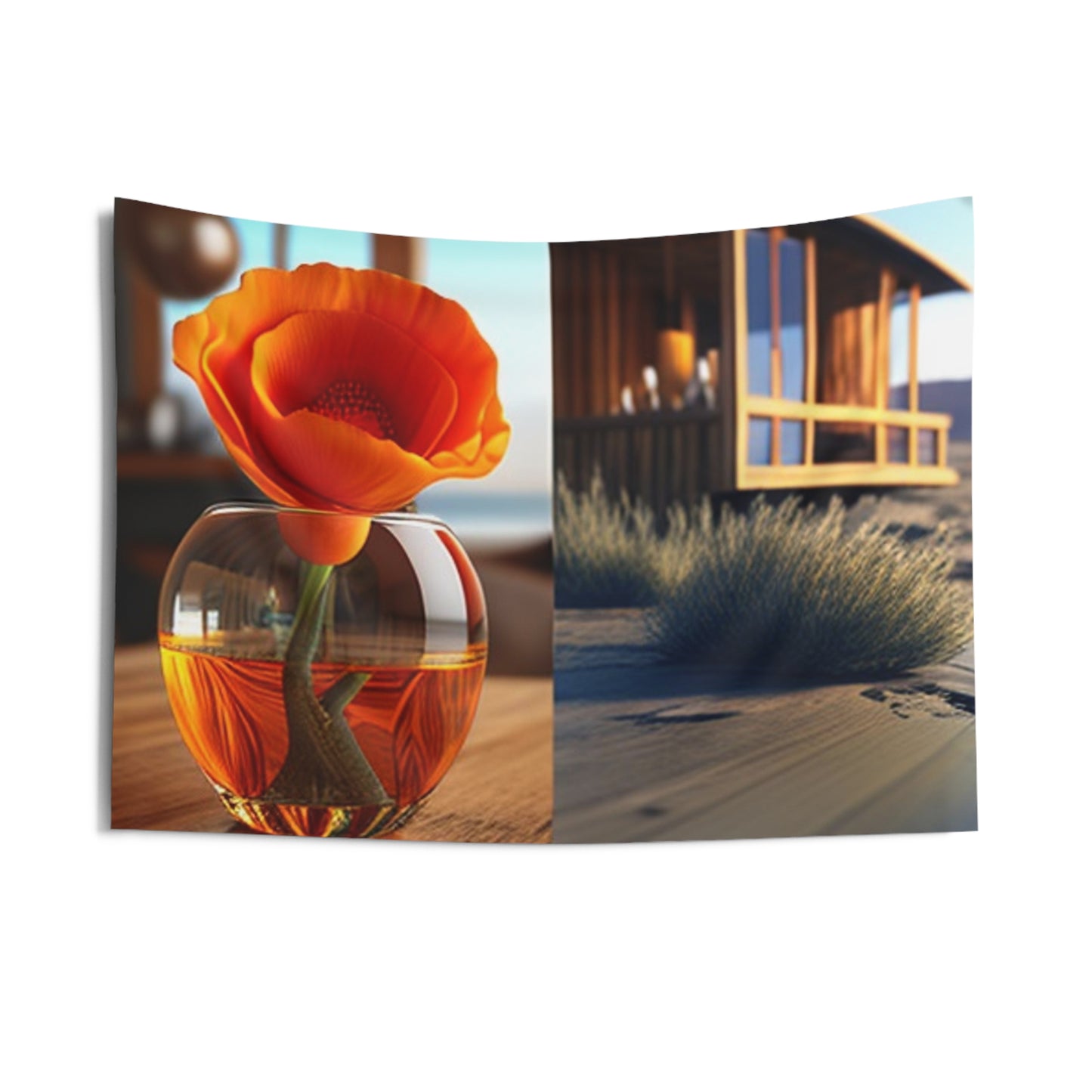 Indoor Wall Tapestries Poppy in a Glass Vase 3