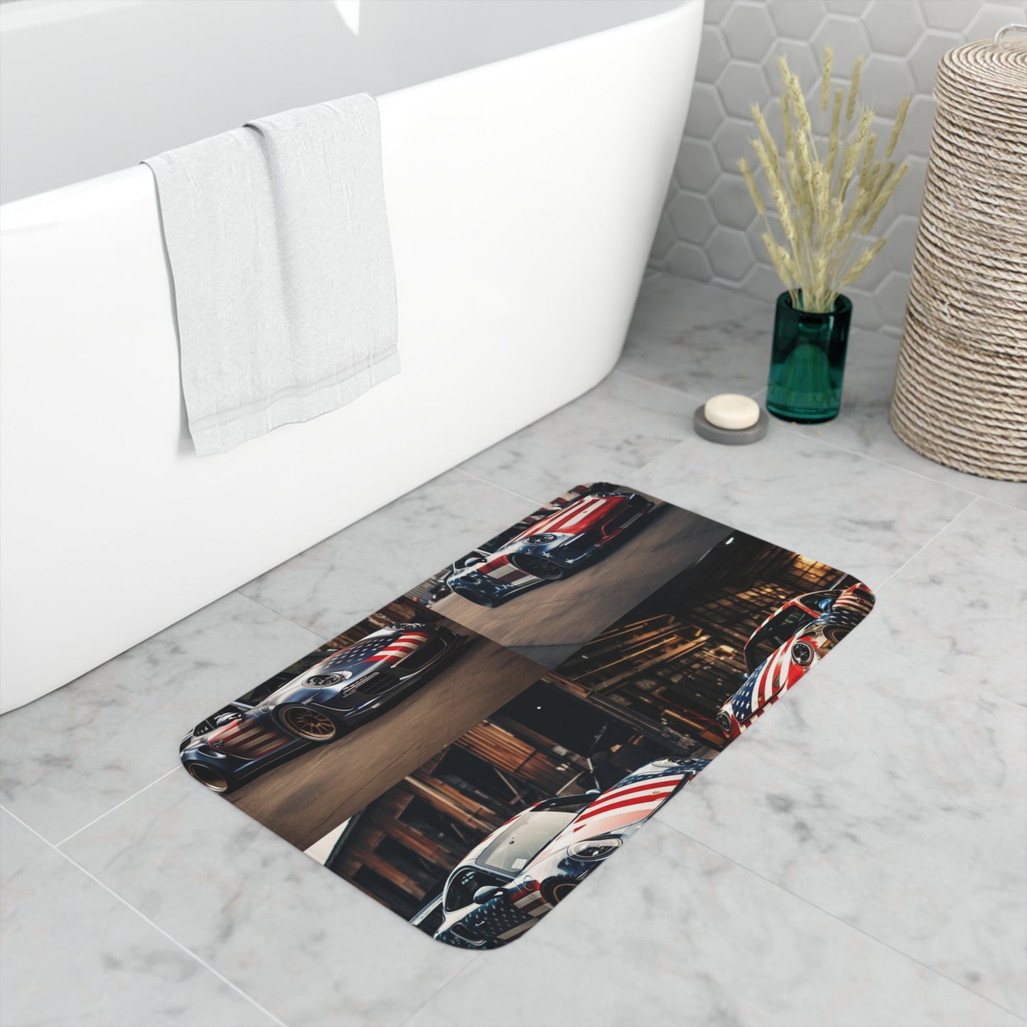 Memory Foam Bath Mat American Flag Porsche 5