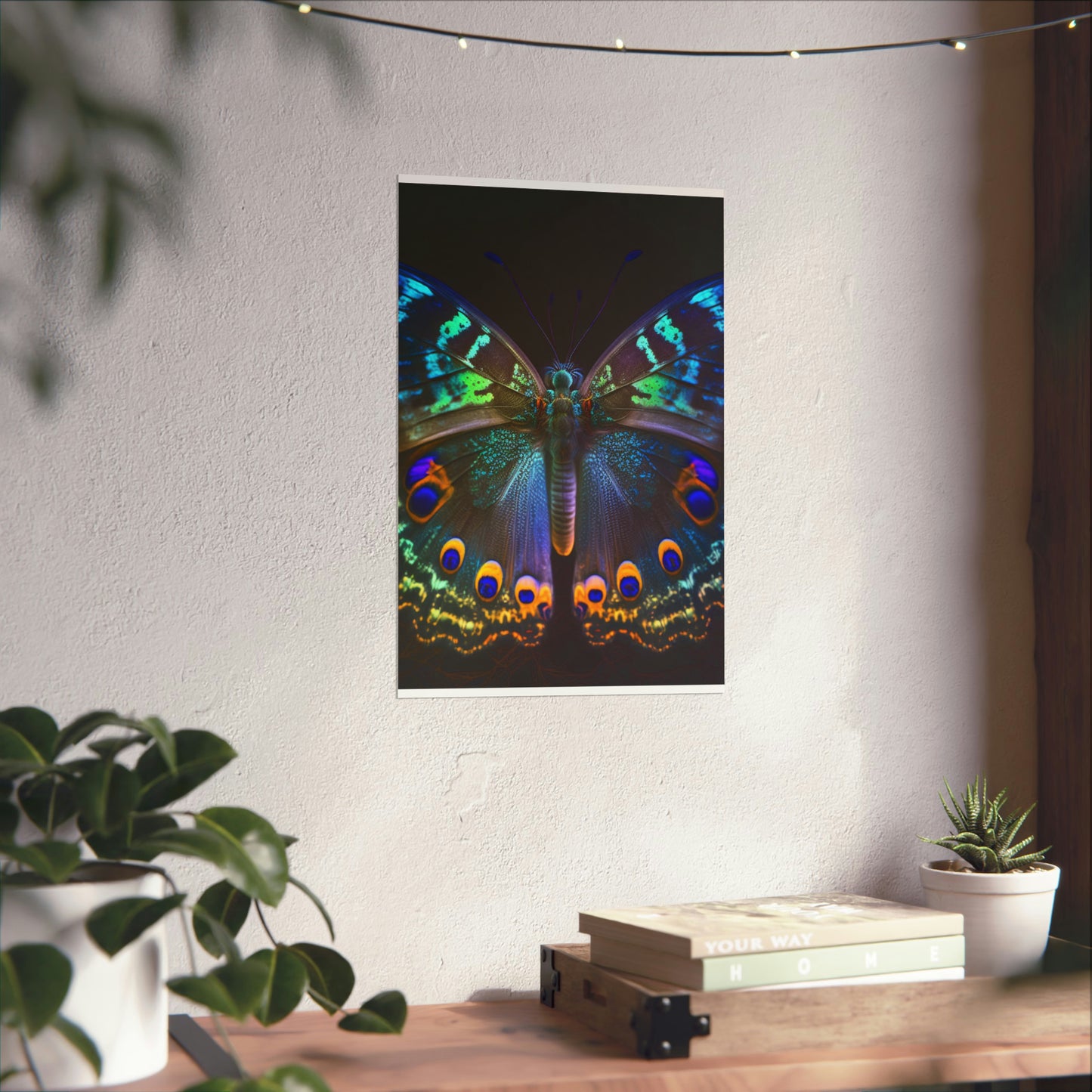 Premium Matte Vertical Posters Neon Hue Butterfly 3