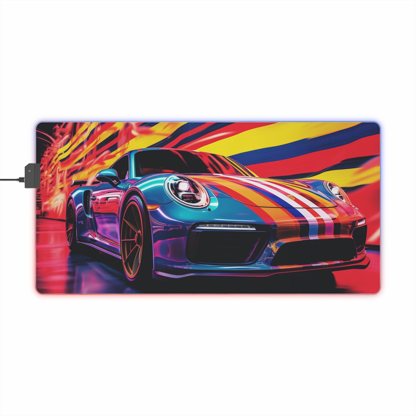 LED Gaming Mouse Pad Macro American Flag Porsche 2