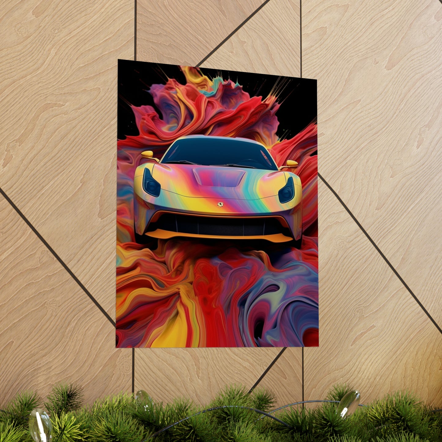 Premium Matte Vertical Posters Ferrari Water Fusion 1