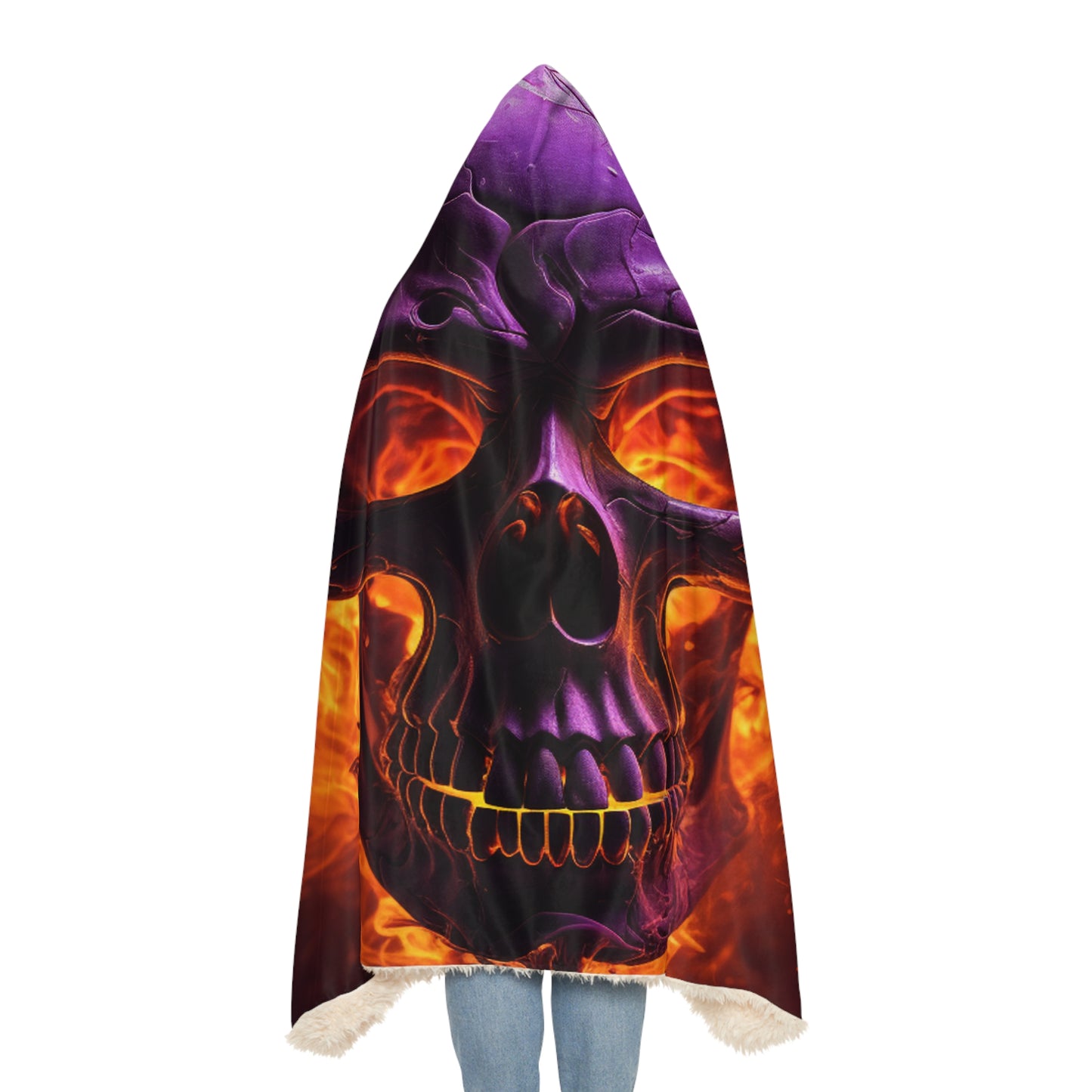 Snuggle Hooded Blanket Skull Flames 3