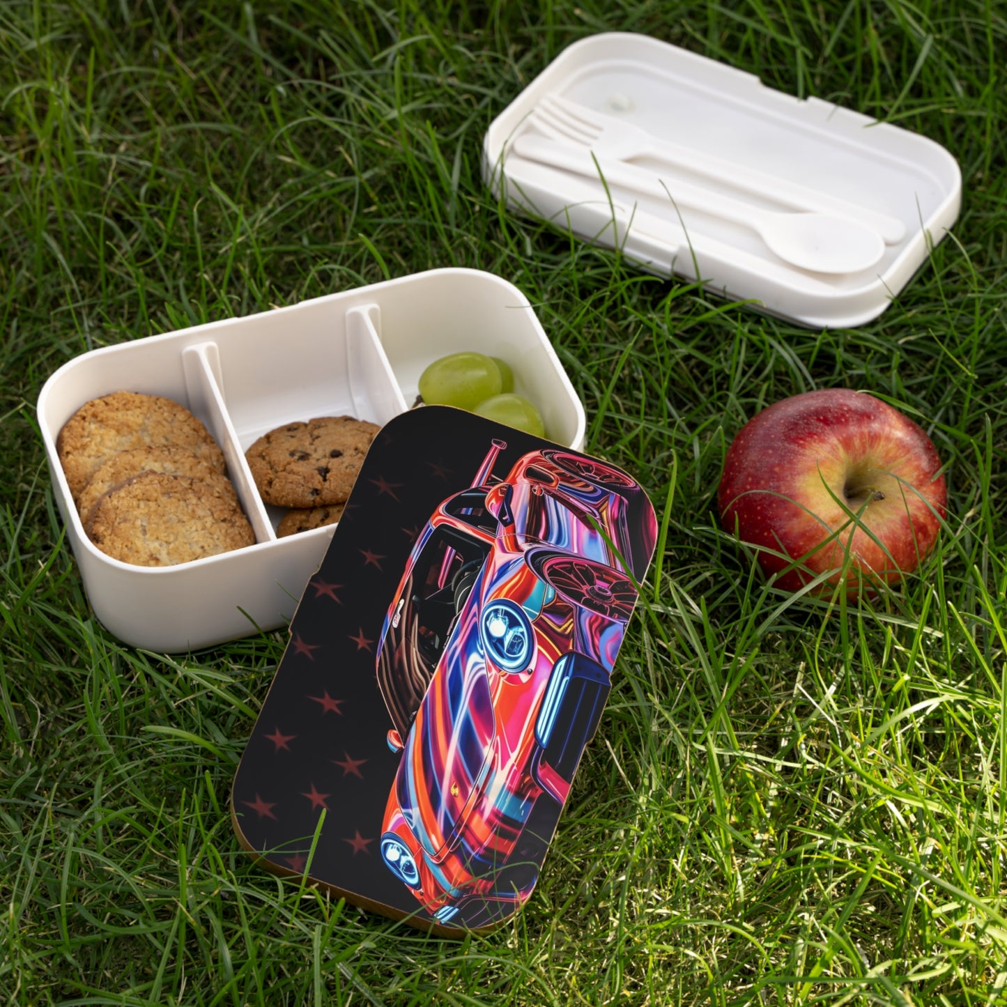 Bento Lunch Box American Flag Colored Porsche 2