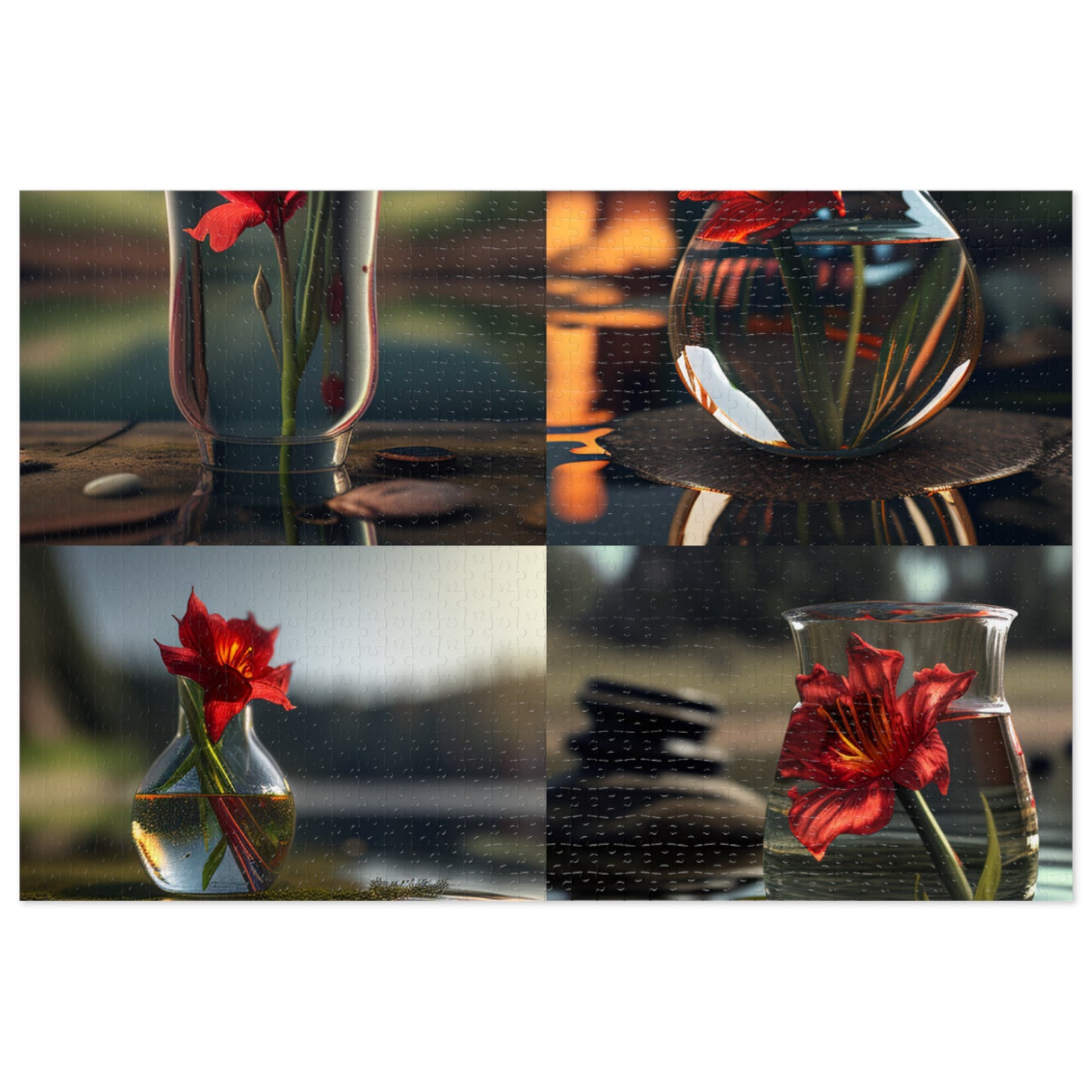 Jigsaw Puzzle (30, 110, 252, 500,1000-Piece) Red Lily in a Glass vase 5