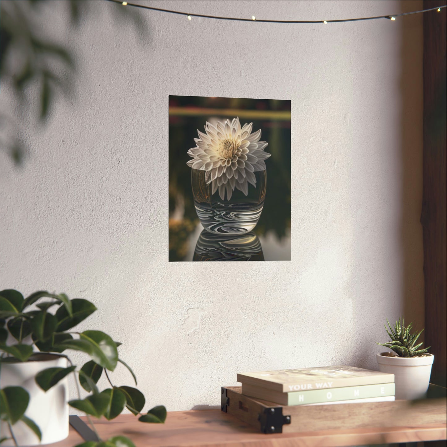 Premium Matte Vertical Posters White Dahlia 2