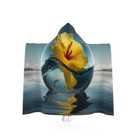 Hooded Blanket Yellow Hibiscus glass 4