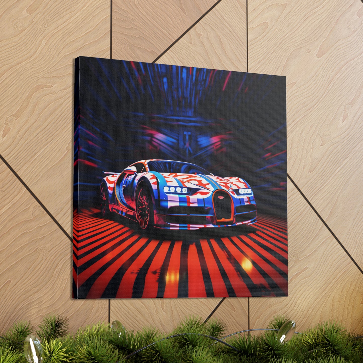 Canvas Gallery Wraps Macro Bugatti American Flag 1