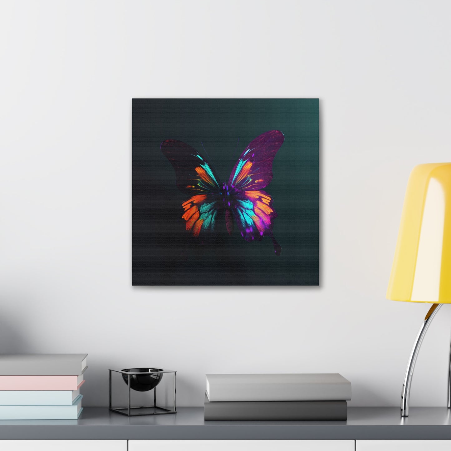 Canvas Gallery Wraps Hyper Colorful Butterfly Purple 4