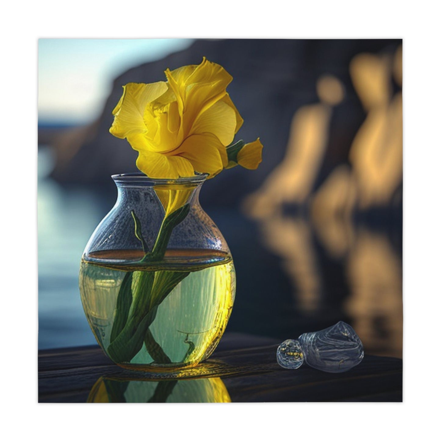 Tablecloth Yellow Gladiolus glass 3