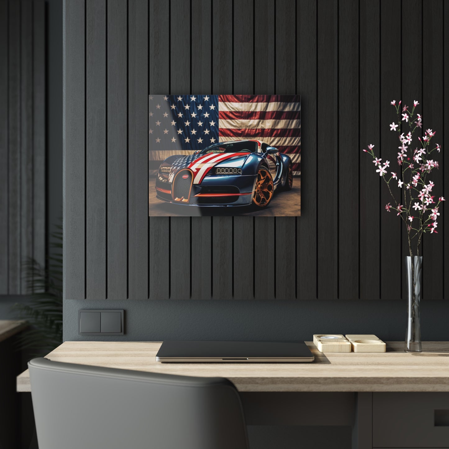 Acrylic Prints Bugatti Flag American 4