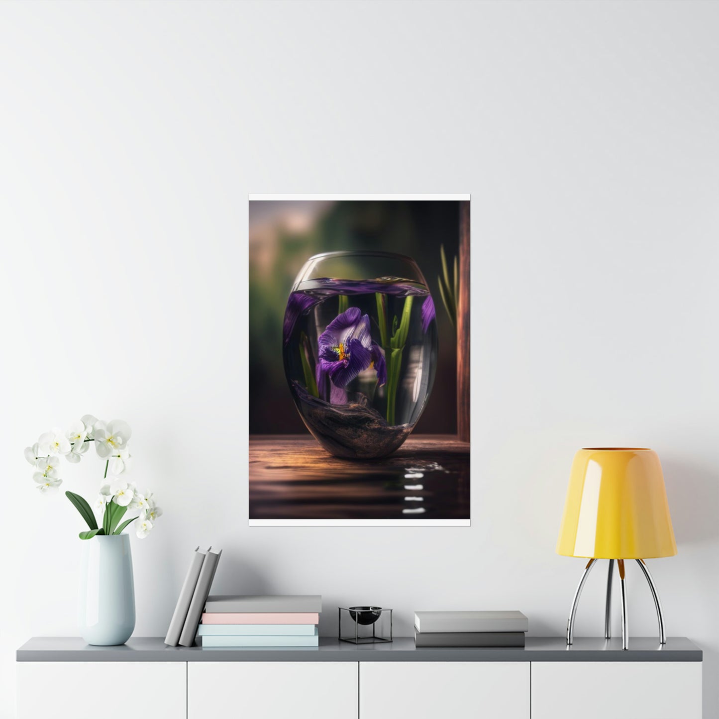 Premium Matte Vertical Posters Purple Iris in a vase 4