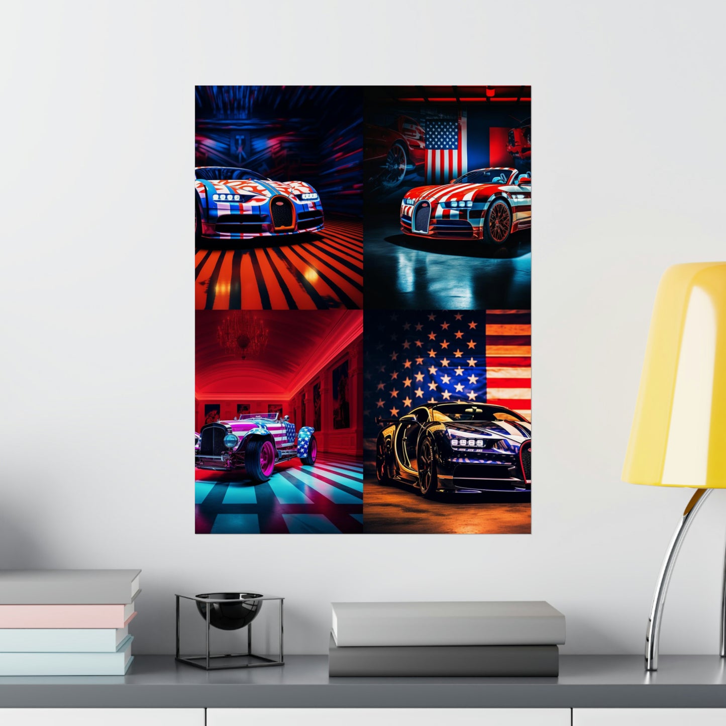 Premium Matte Vertical Posters Macro Bugatti American Flag 5