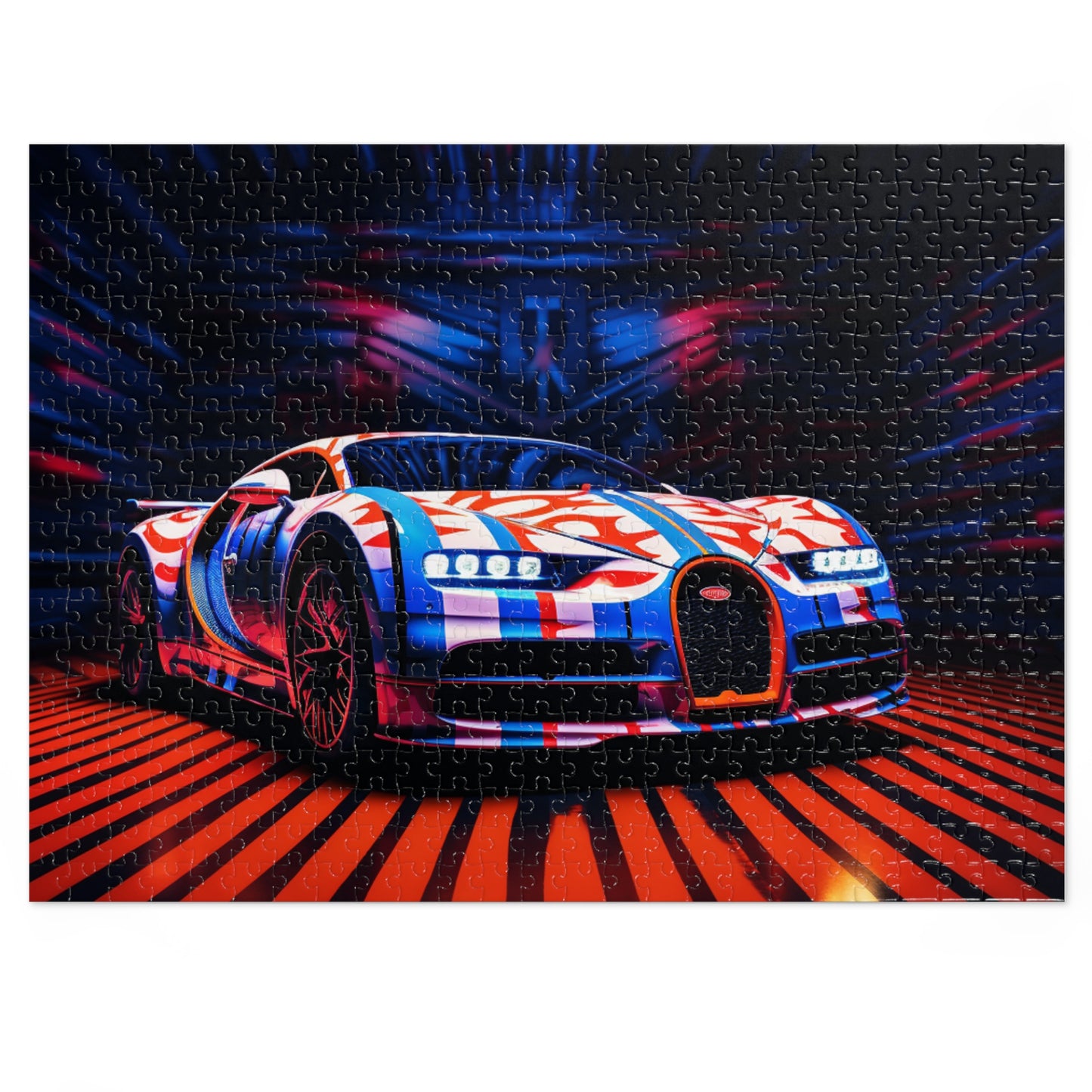 Jigsaw Puzzle (30, 110, 252, 500,1000-Piece) Macro Bugatti American Flag 1