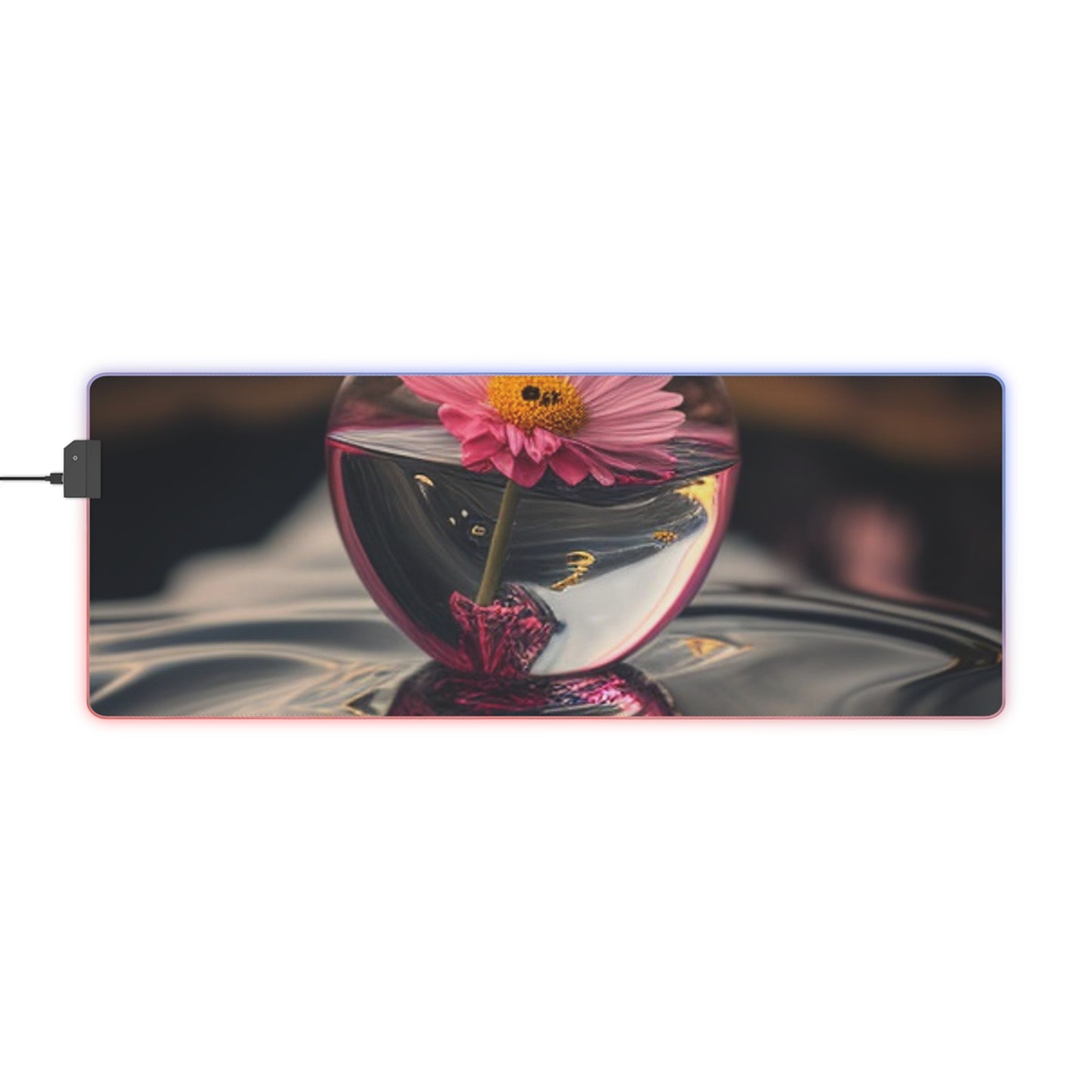 LED Gaming Mouse Pad Pink Daisy 1