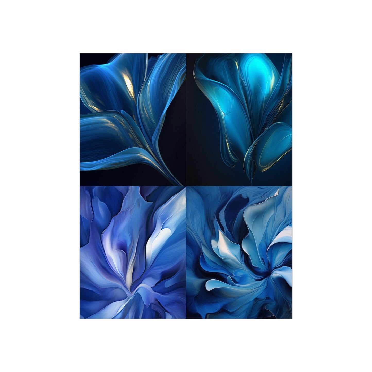 Premium Matte Vertical Posters Abstract Blue Tulip 5