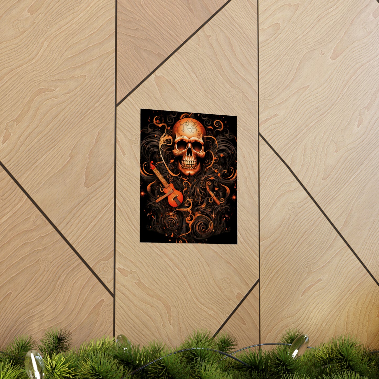 Premium Matte Vertical Posters Skull Treble Clef 4