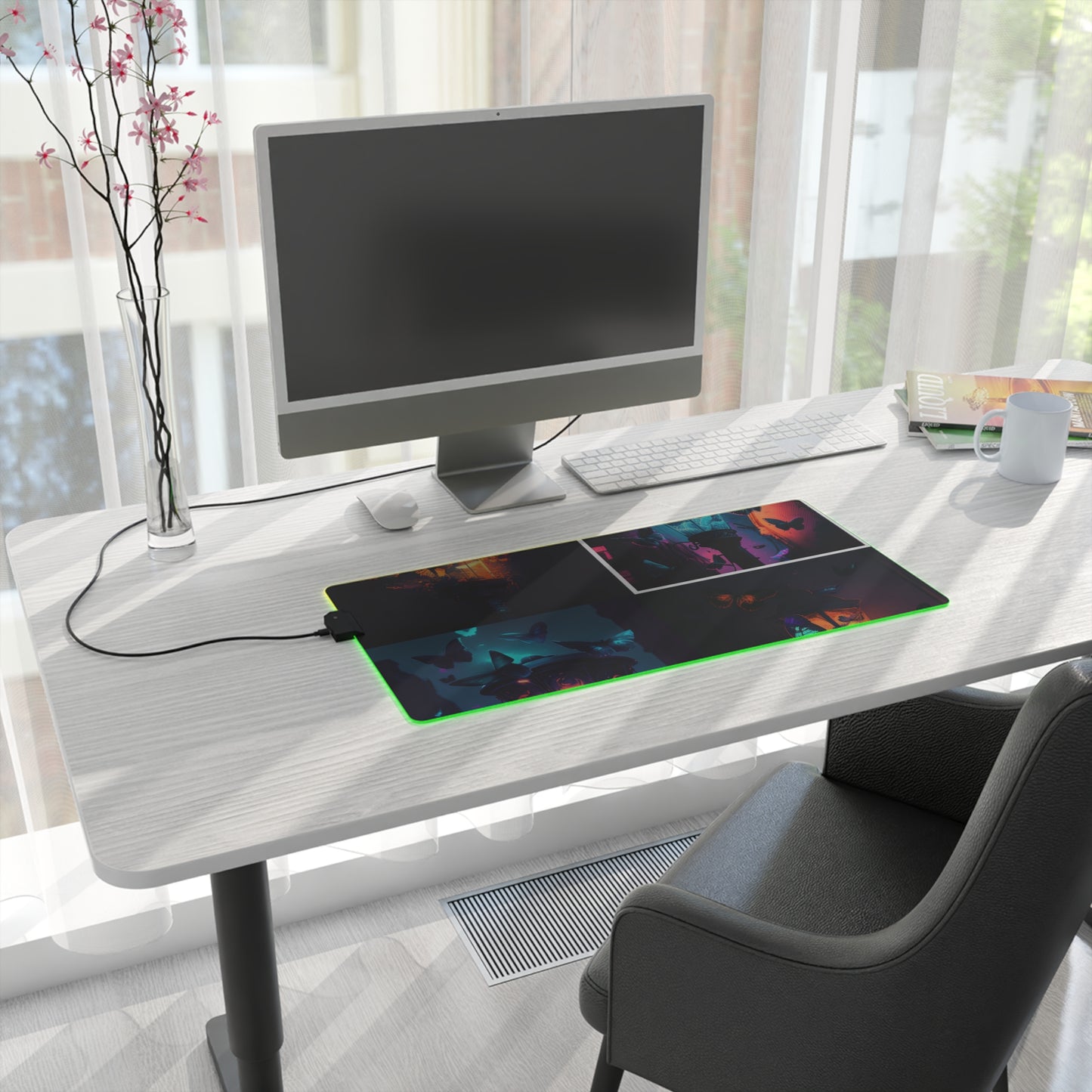 LED Gaming Mouse Pad Street Light Butterfly 5